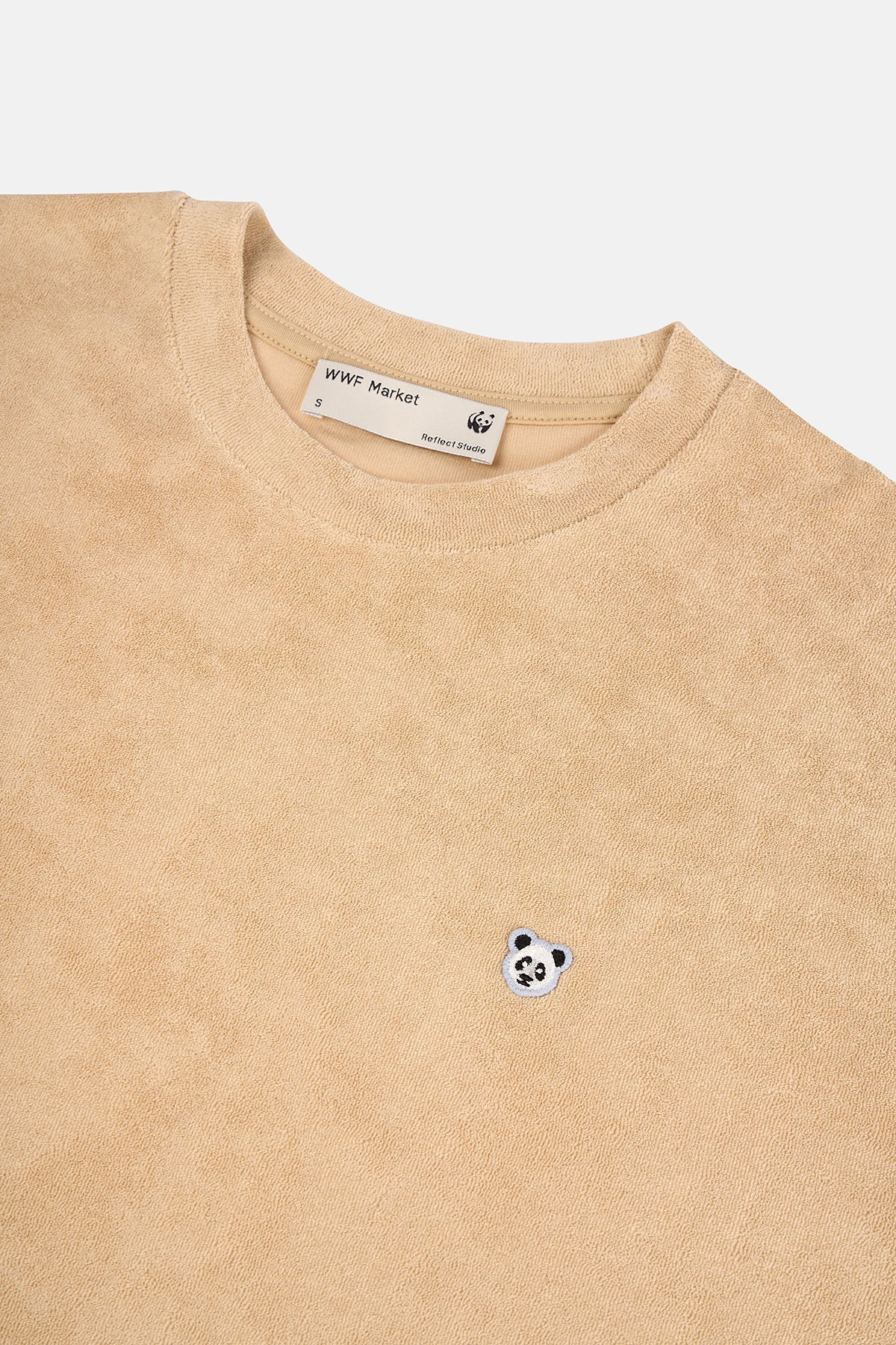 Panda Oversize Terry T-Shirt - Bej