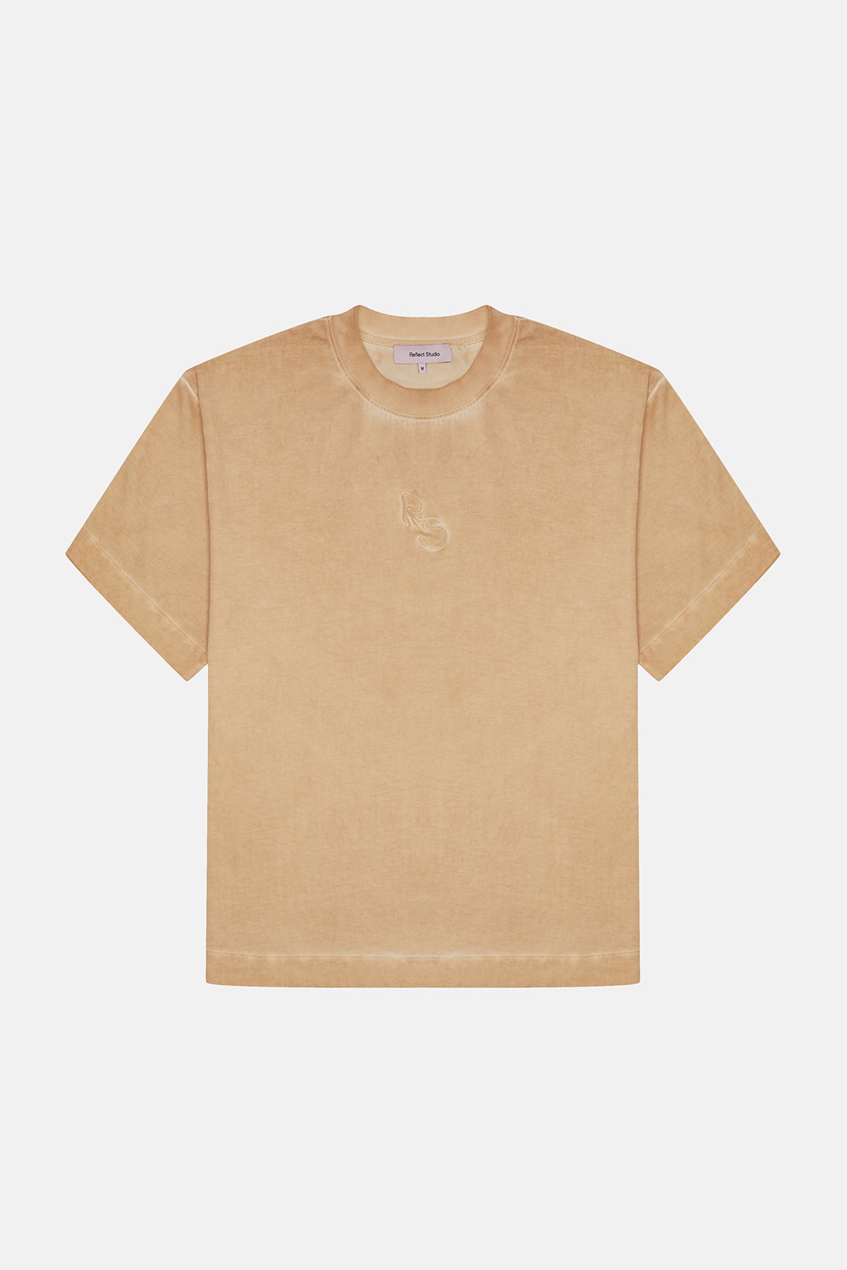 Logo Embroidered Washed T-Shirt - Latte