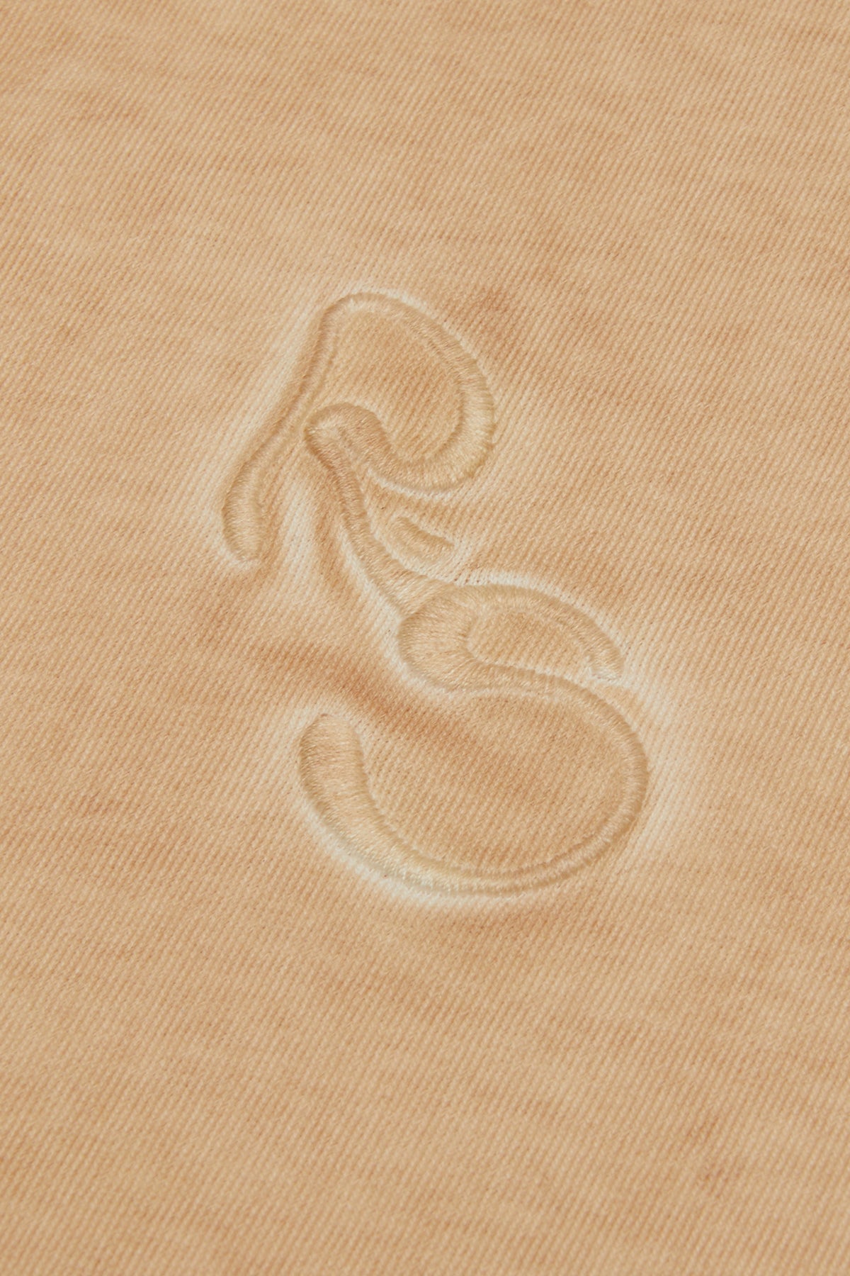 Logo Embroidered Washed T-Shirt - Latte