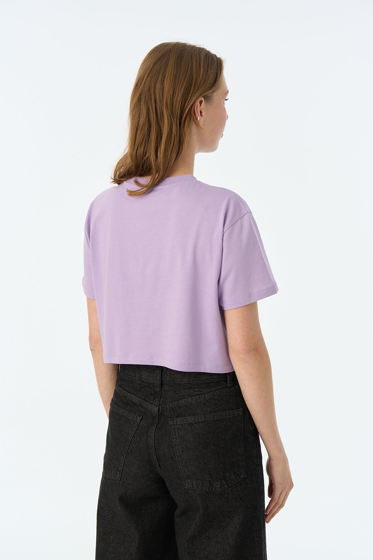 Giant Panda Light-Weight Crop T-Shirt  - Lila