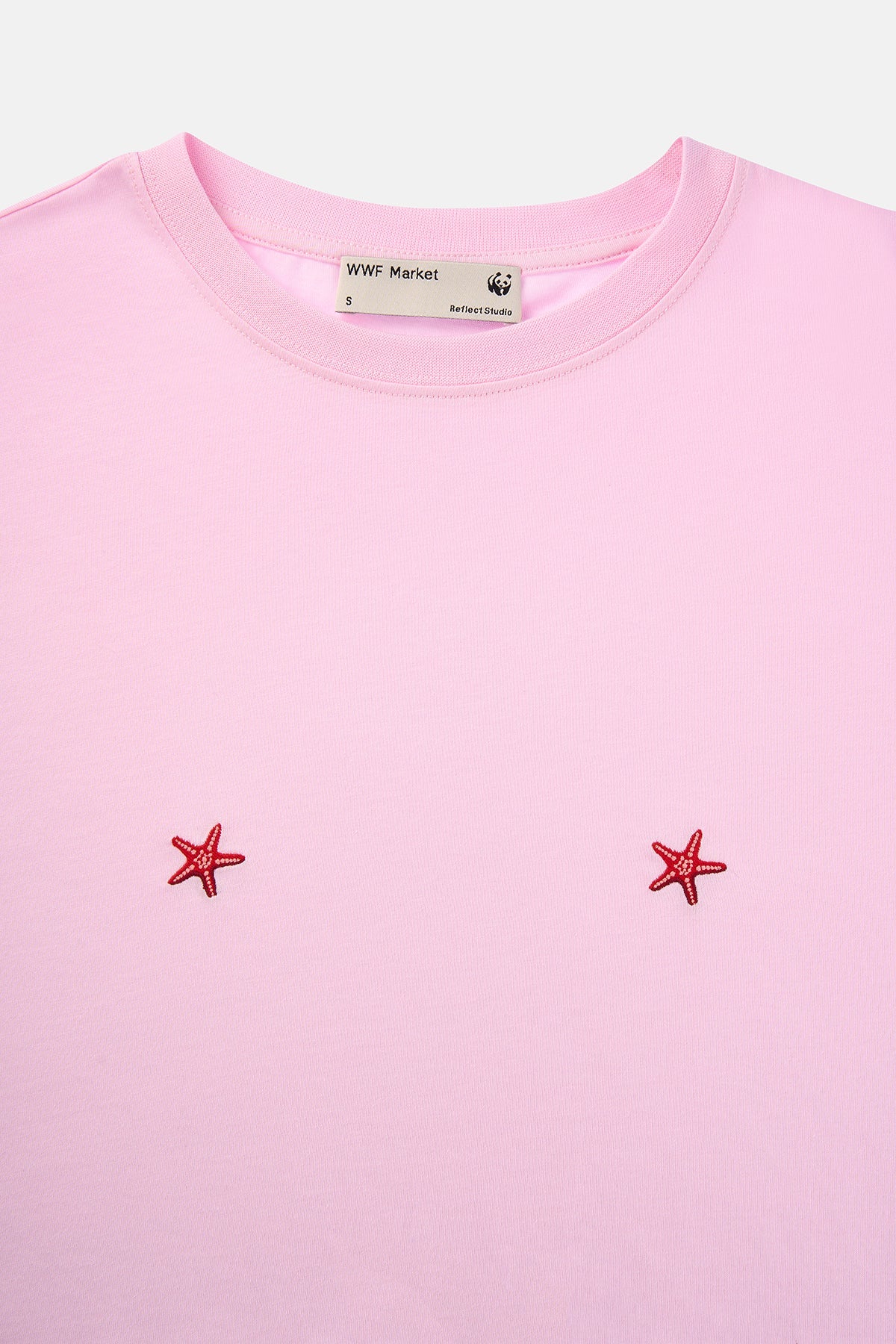 Deniz Yıldızları Light-Weight Crop T-Shirt  - Pembe
