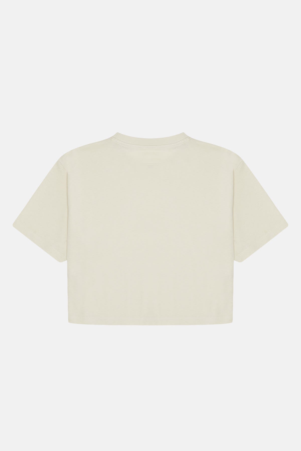 Chi & Chi Panda Light-Weight Crop T-Shirt  - Parşömen Bej