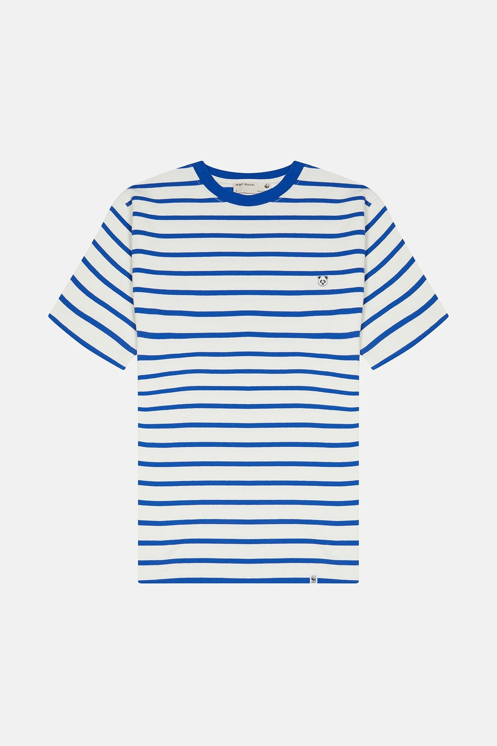Panda Heavy-Weight Çizgili T-Shirt - Mavi/Ekru