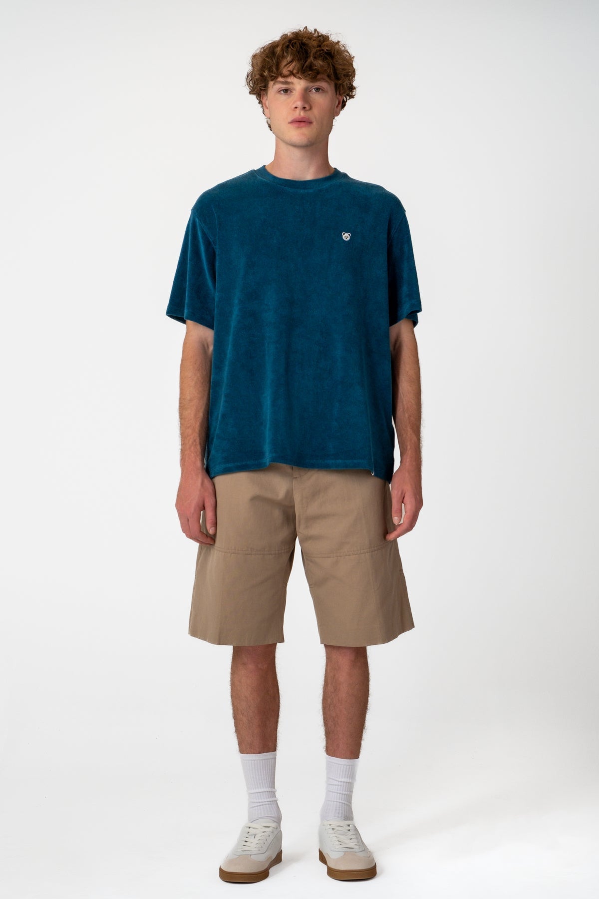 Panda Oversize Terry T-Shirt - Petrol Yeşili