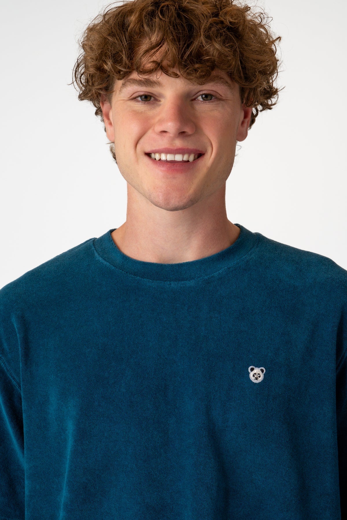 Panda Oversize Terry T-Shirt - Petrol Yeşili