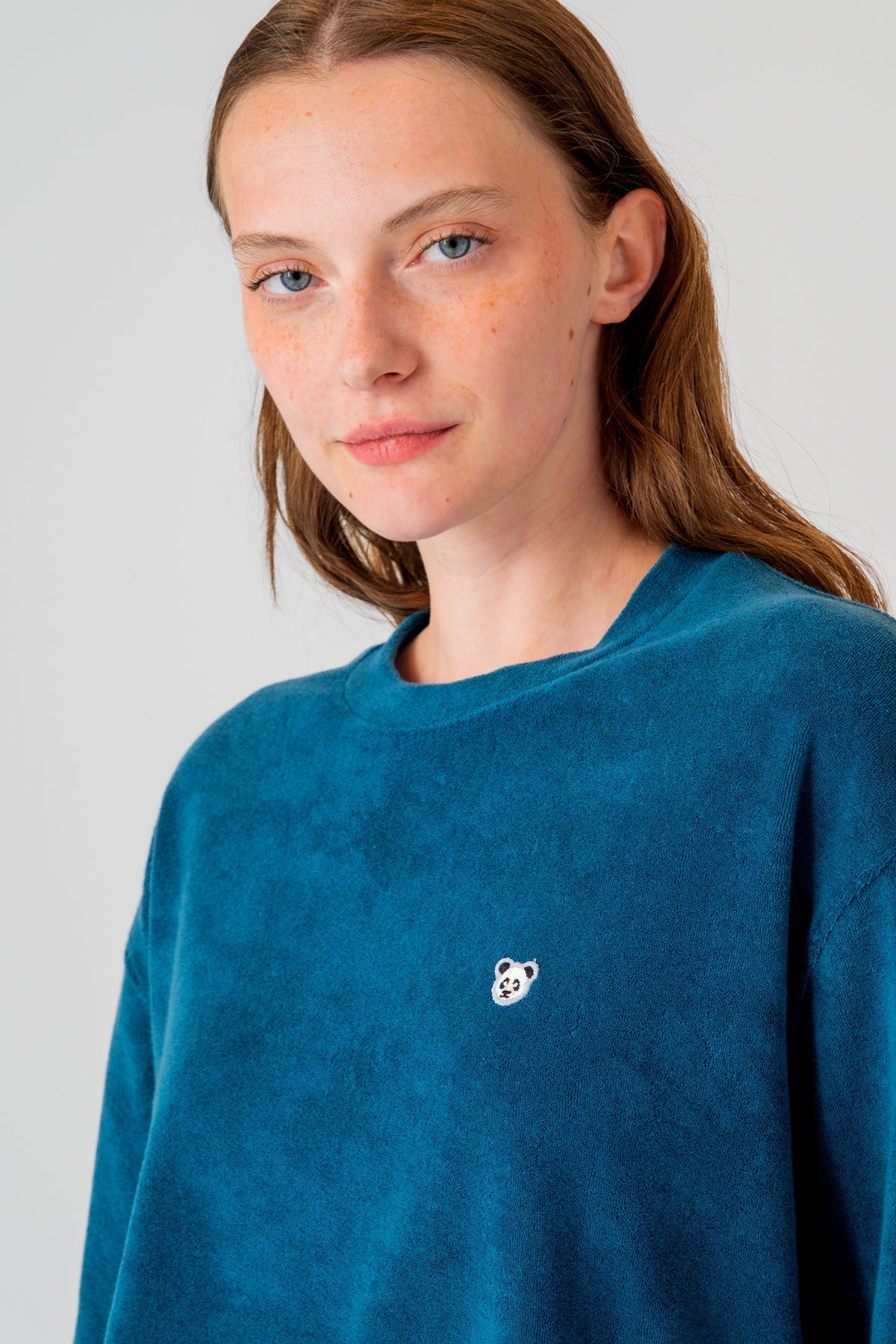 Panda Oversize Terry T-Shirt - Petrol Yeşili