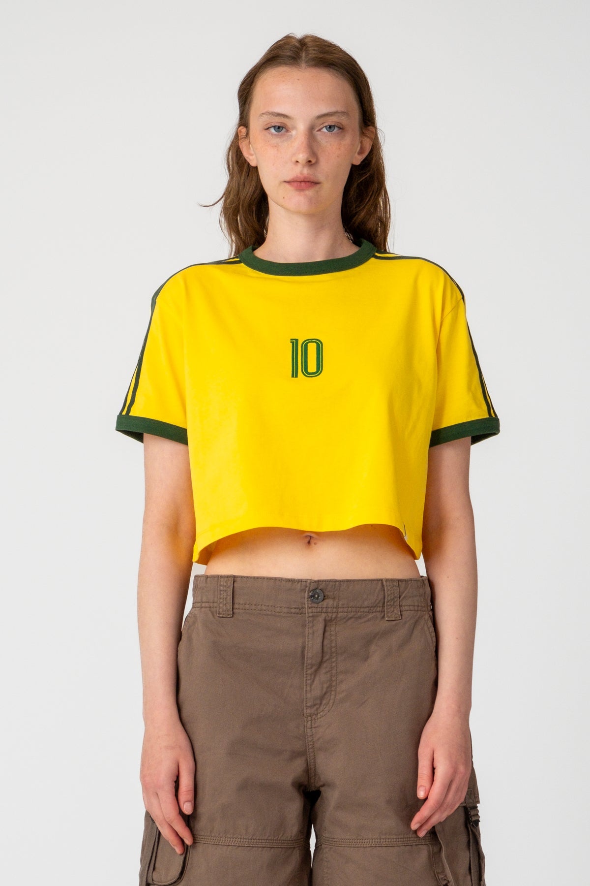 Samba 10 Light-Weight Crop T-Shirt  - Sarı