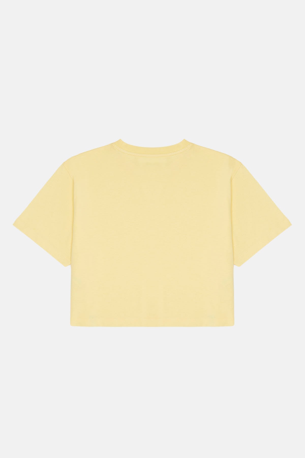 Cin Baykuşu Light-Weight Crop T-Shirt - Açık Sarı