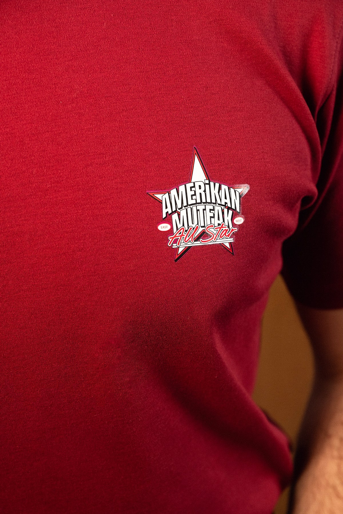 Amerikan Mutfak Logo Premium T-shirt - Bordo