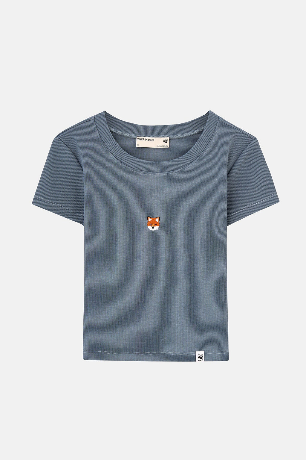 Kızıl Tilki Ribana Crop T-Shirt - Antrasit