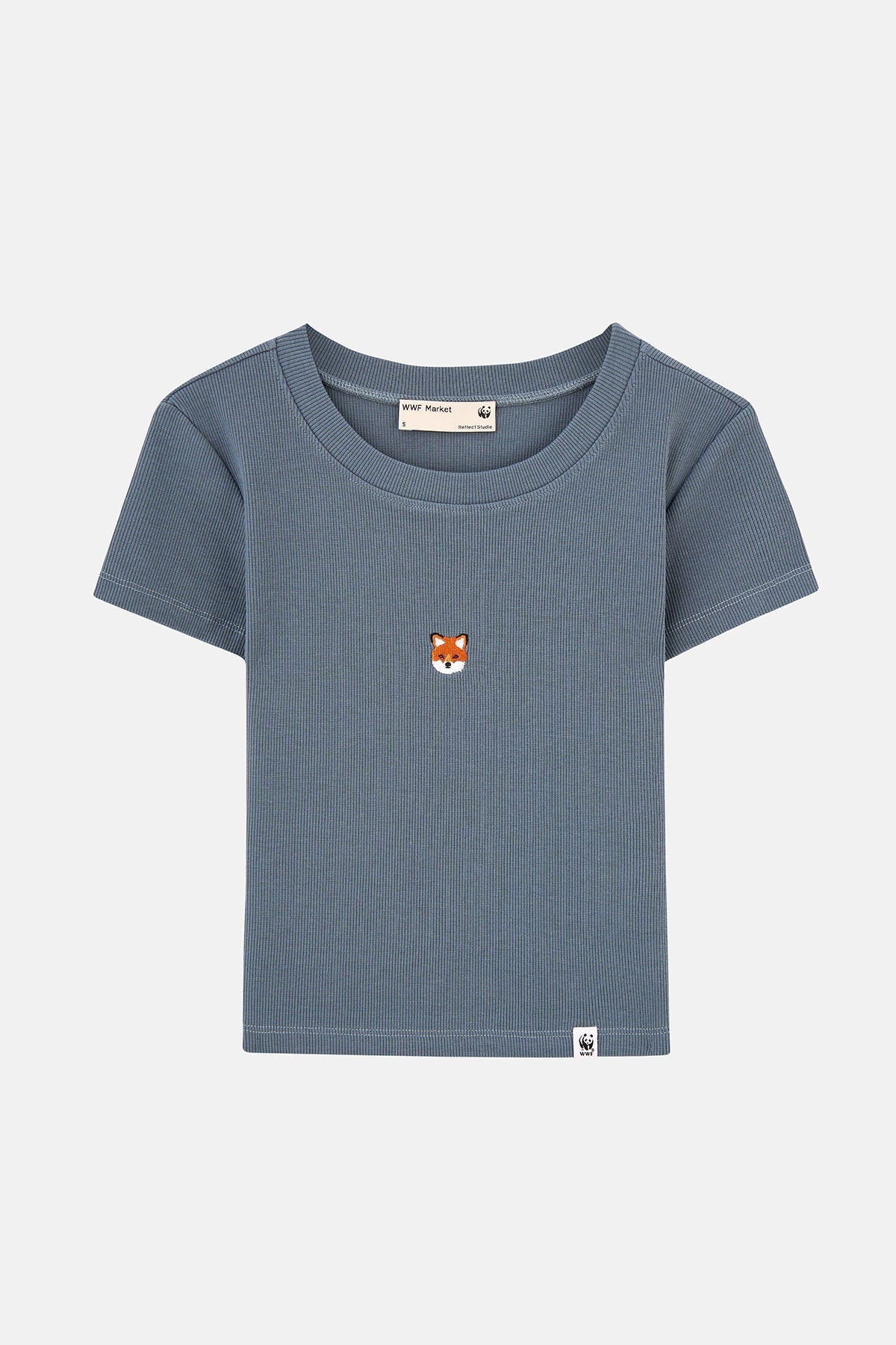 Kızıl Tilki Ribana Crop T-Shirt - Antrasit