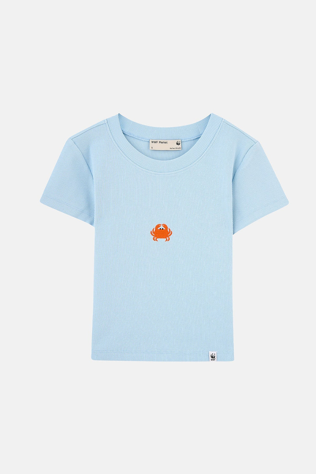 Yengeç Ribana Crop T-Shirt - Açık Mavi