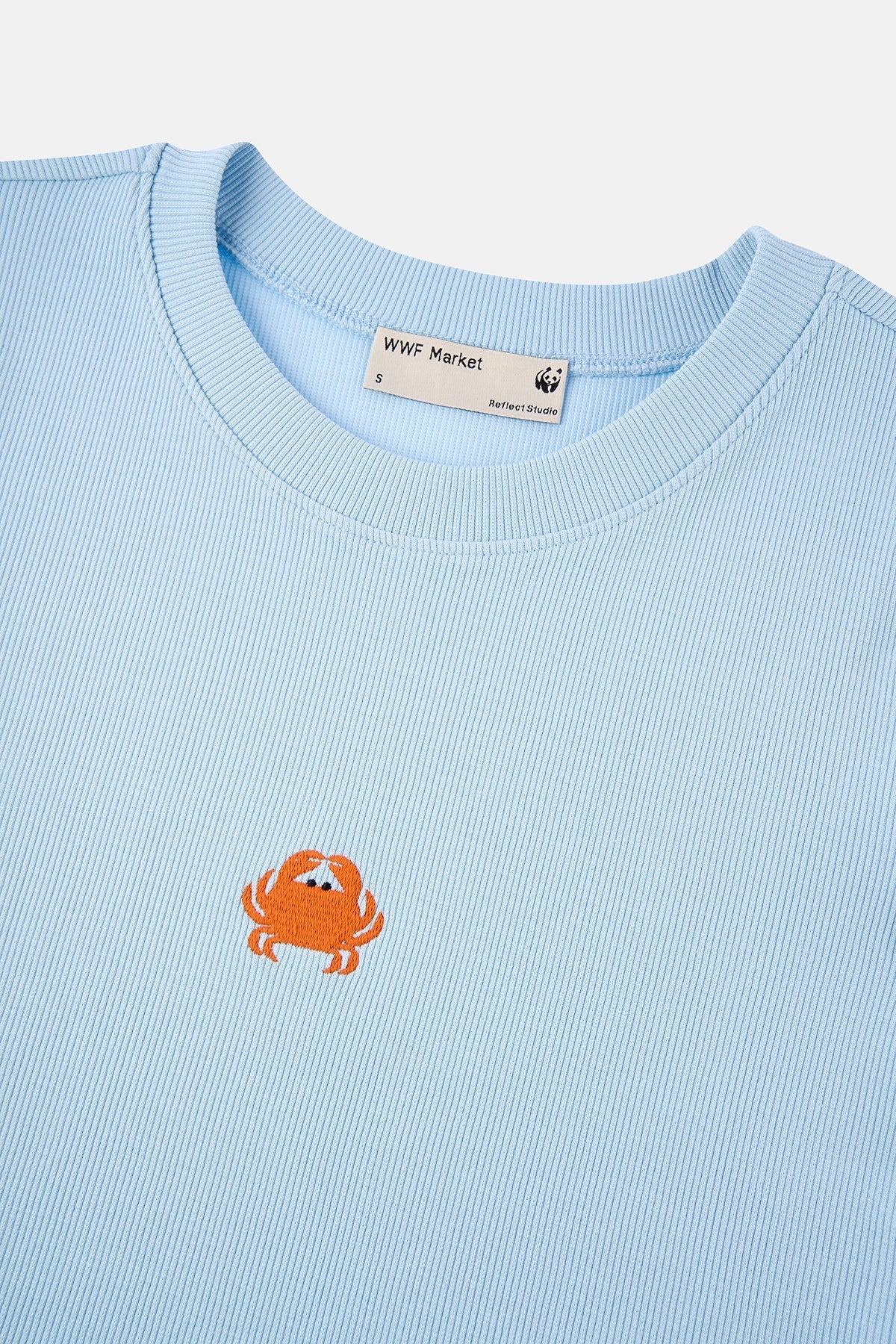 Yengeç Ribana Crop T-Shirt - Açık Mavi