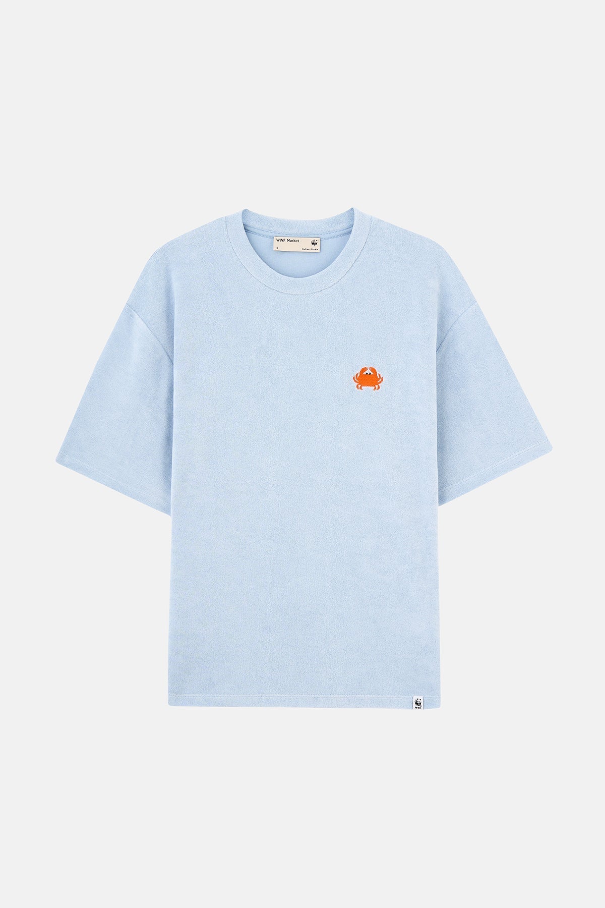 Yengeç Oversize Terry T-Shirt - Açık Mavi