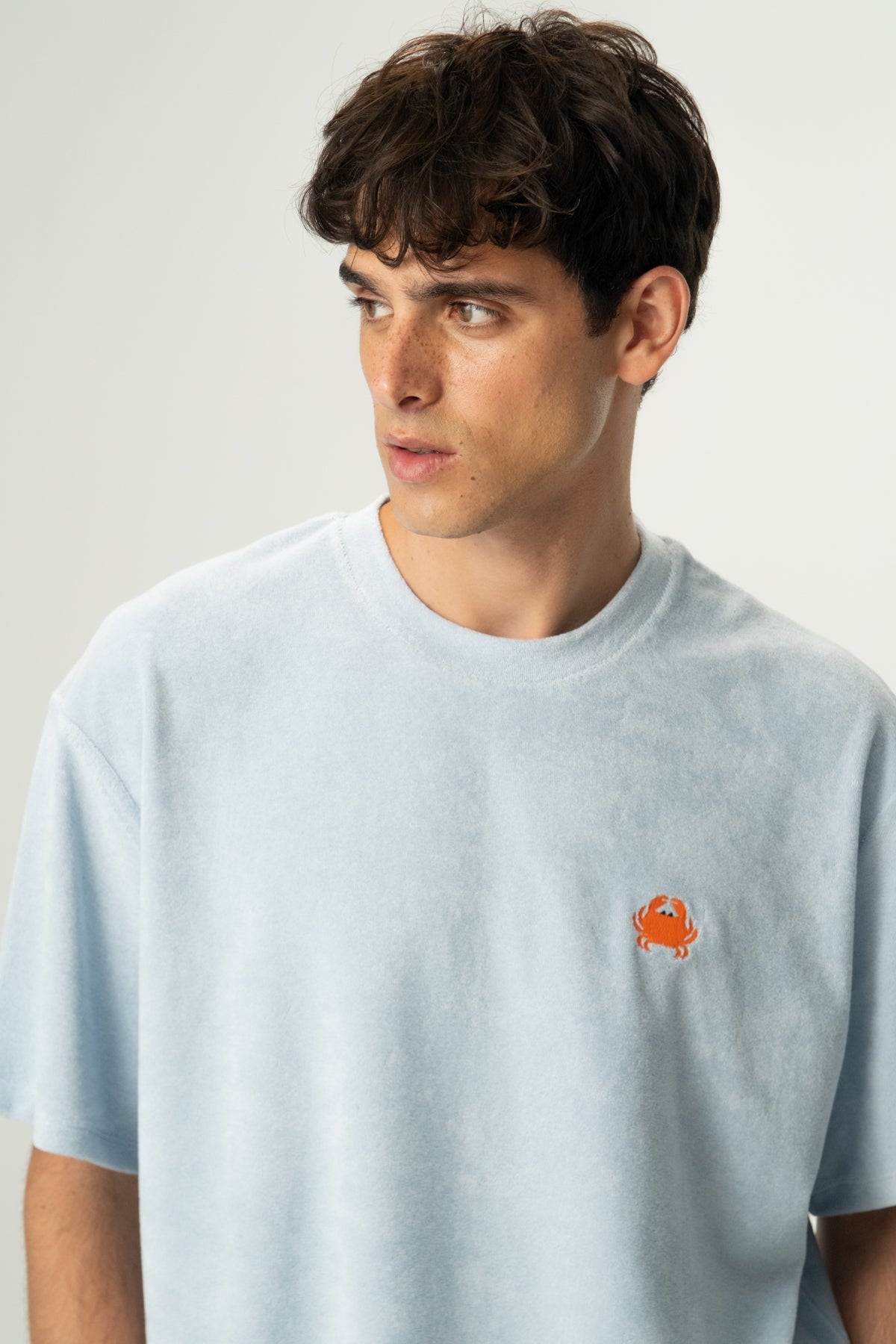 Yengeç Oversize Terry T-Shirt - Açık Mavi