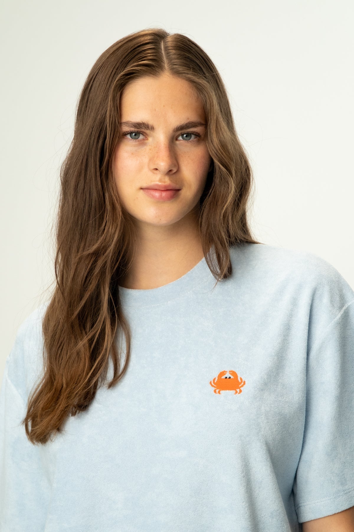 Yengeç Oversize Terry T-Shirt - Açık Mavi