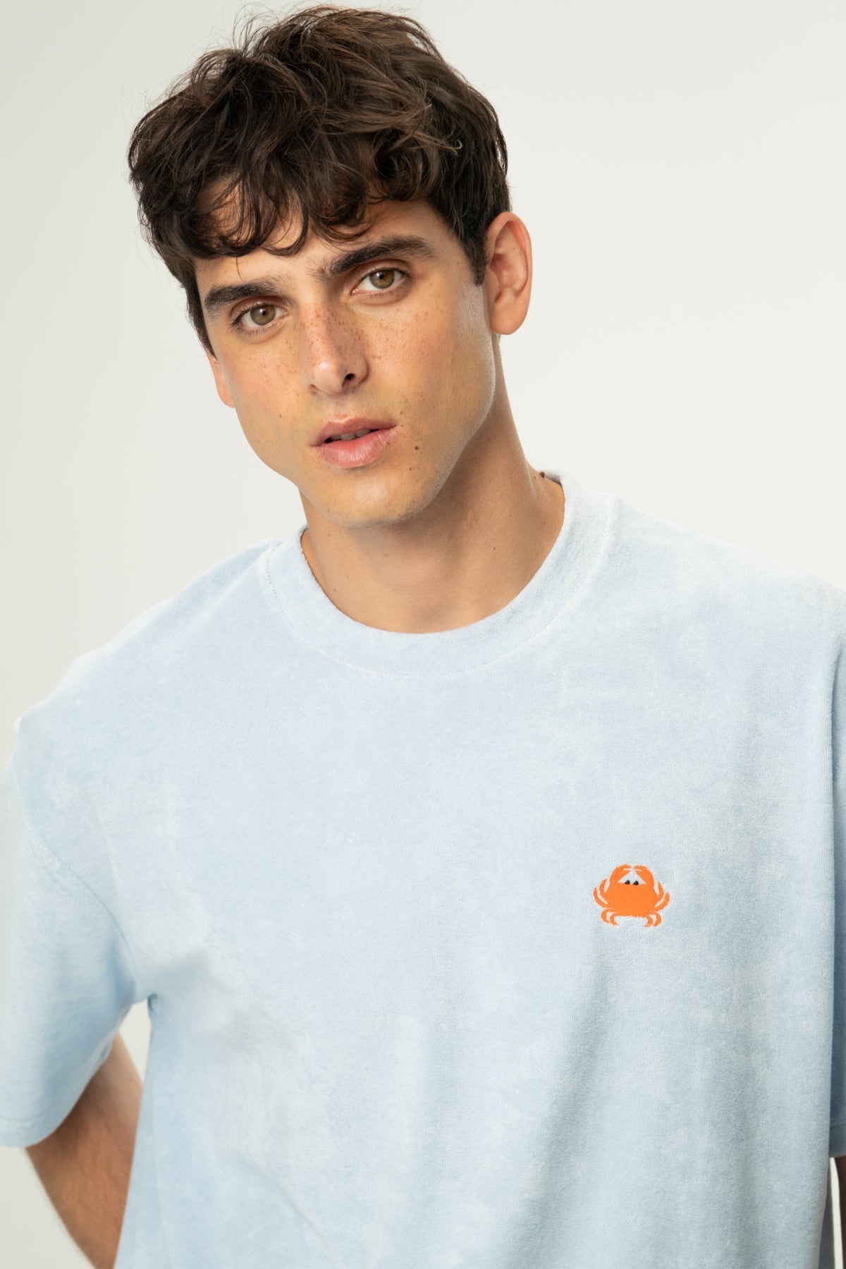 Yengeç Oversize Terry T-Shirt - Açık Mavi