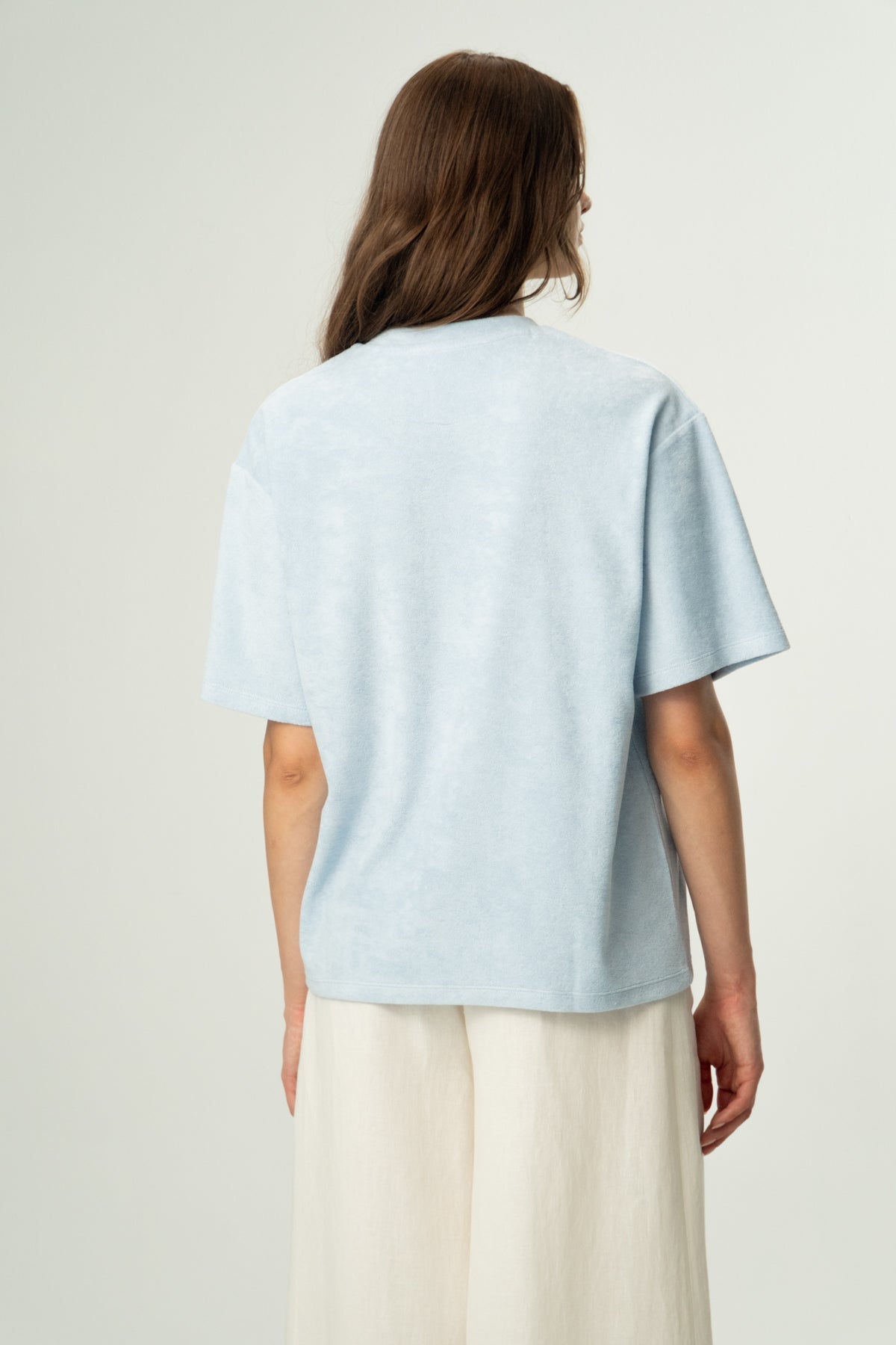 Yengeç Oversize Terry T-Shirt - Açık Mavi