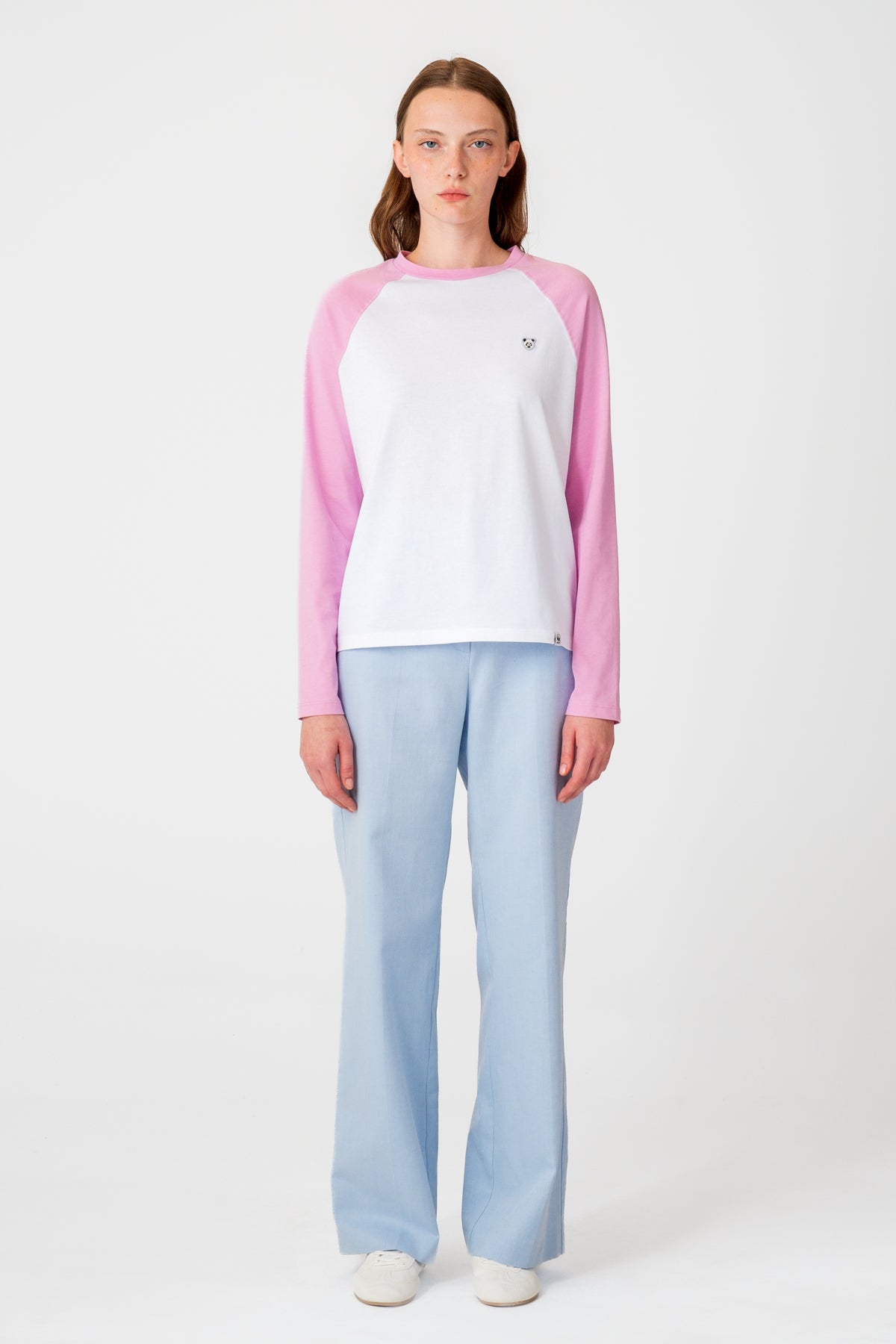 Panda Light-Weight Baseball T-Shirt - Beyaz/Pembe