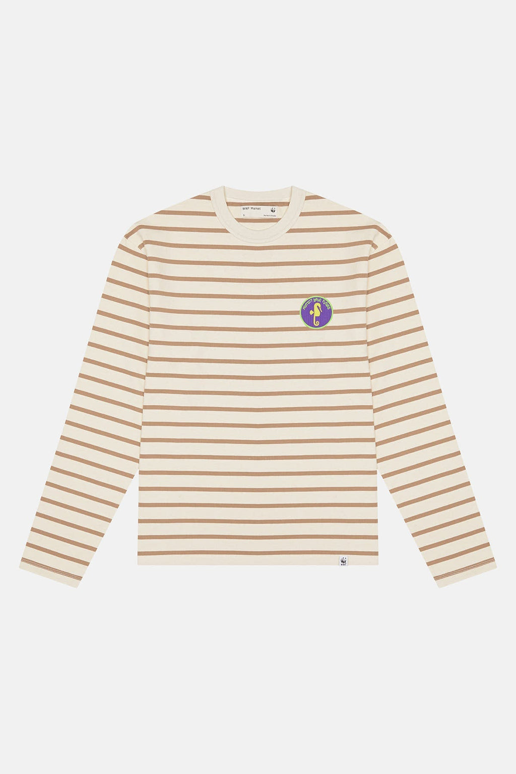 Denizatı Çizgili Uzun Kollu T-Shirt - Ekru