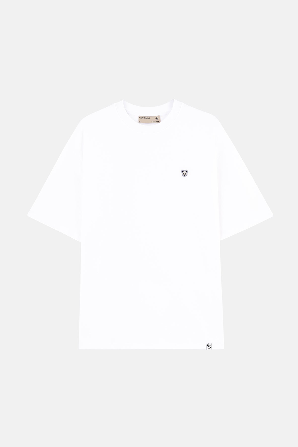 Panda Oversize Light-Weight T-Shirt - Beyaz