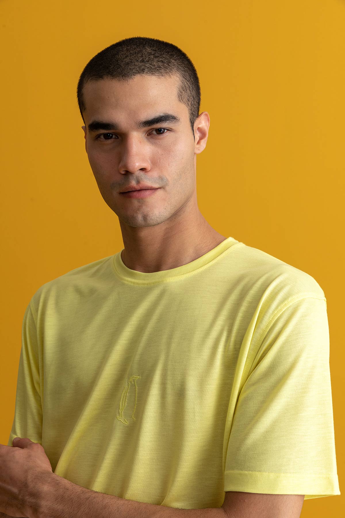 İmparator Penguen Tencel T-Shirt - Sarı