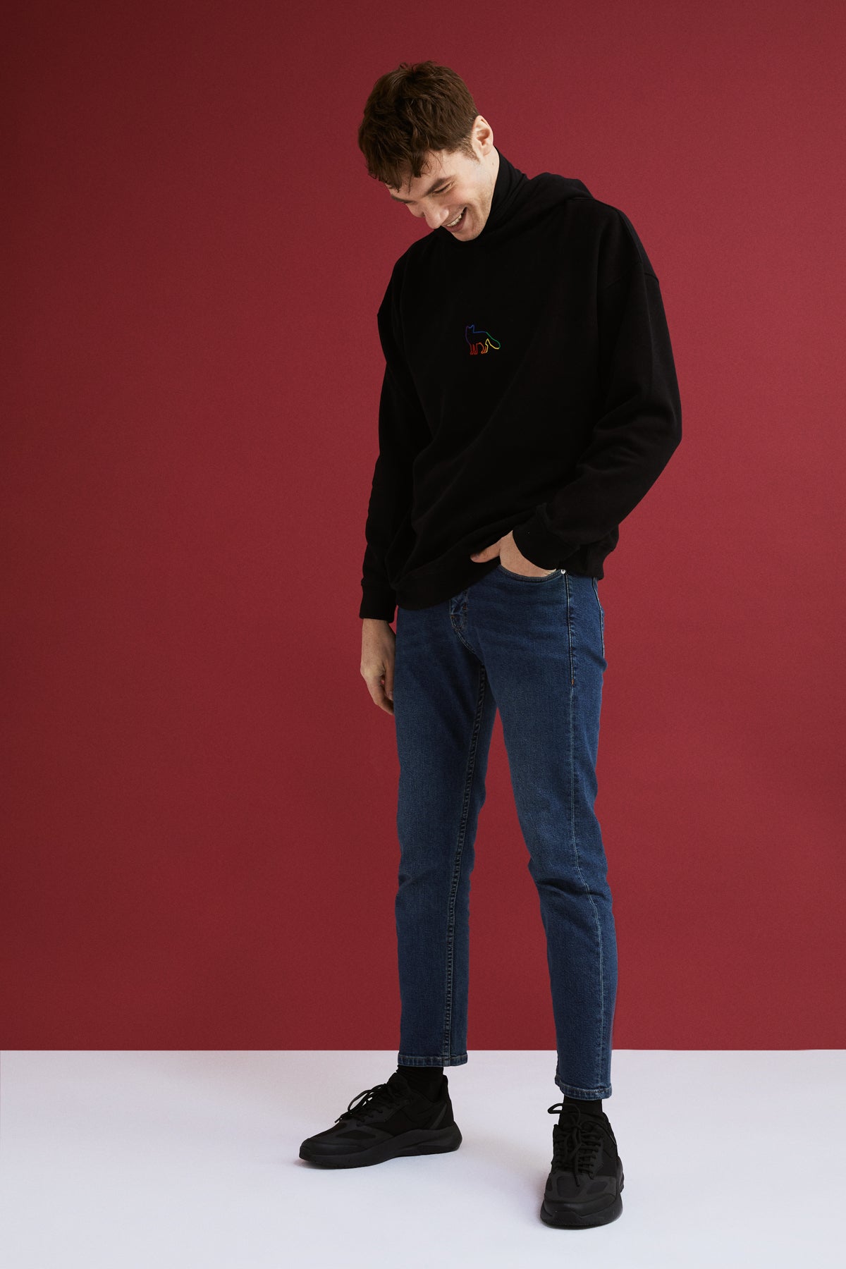 Kızıl Tilki SuperSoft Hoodie - Rainbow Siyah