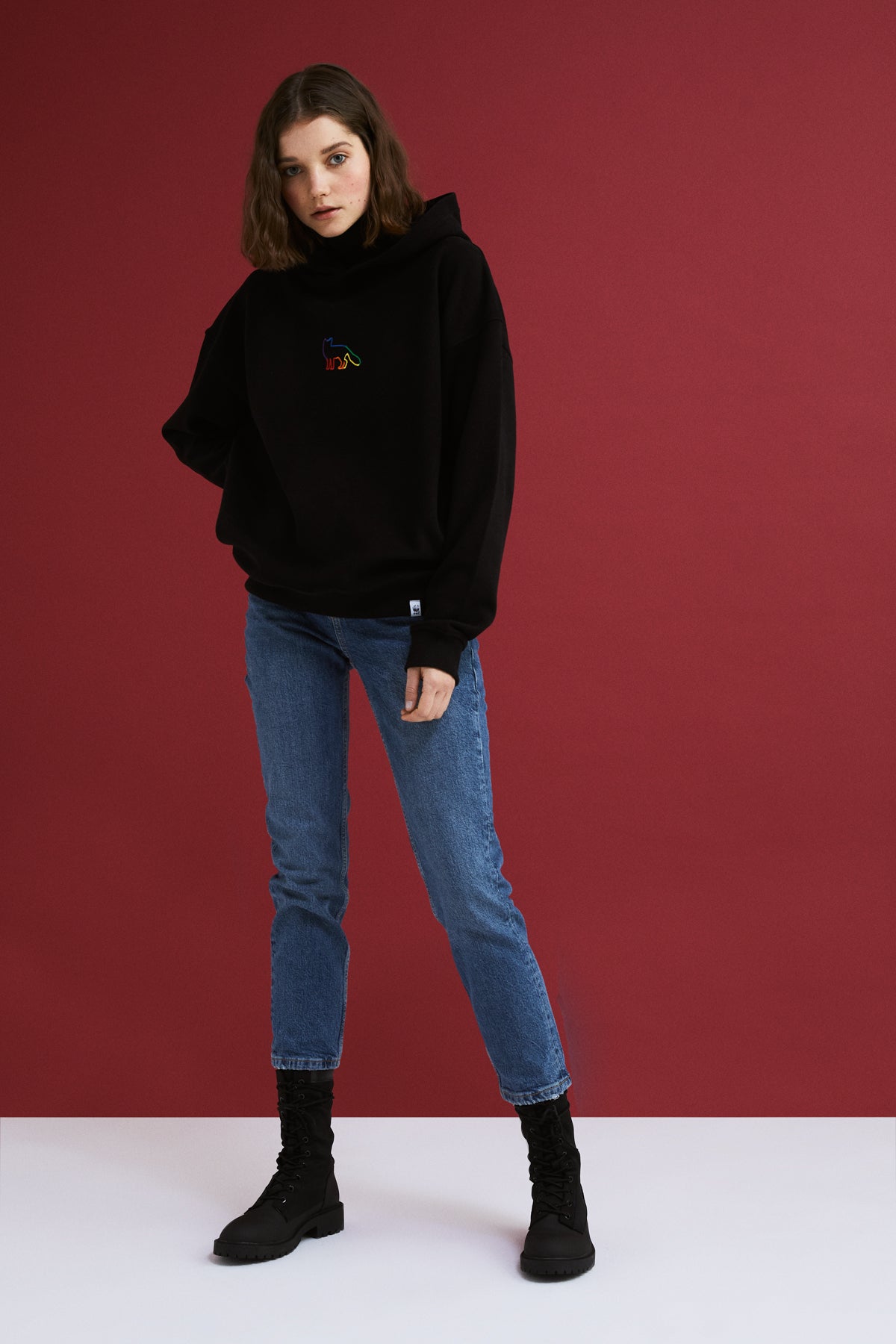 Kızıl Tilki SuperSoft Hoodie - Rainbow Siyah