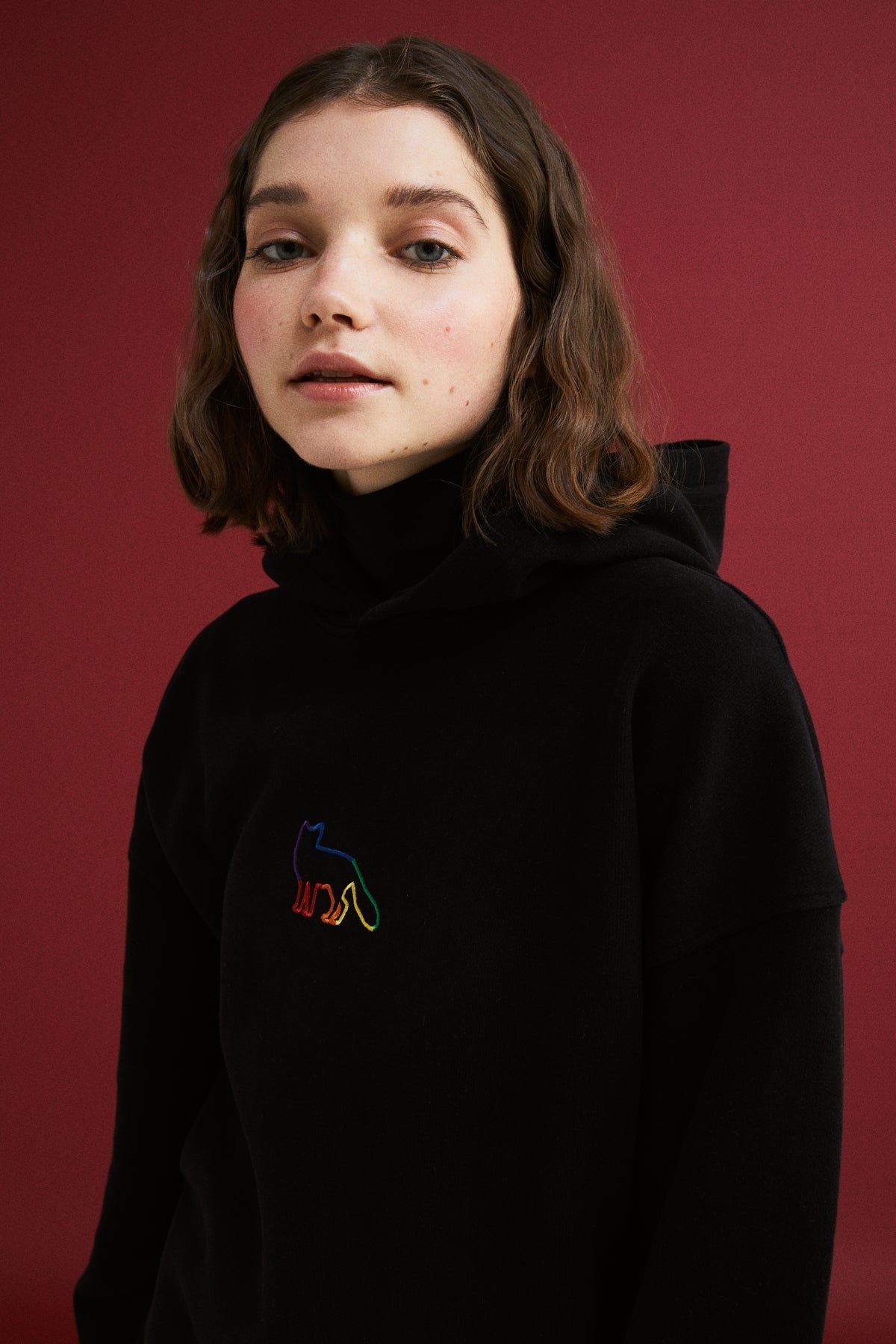 Kızıl Tilki SuperSoft Hoodie - Rainbow Siyah