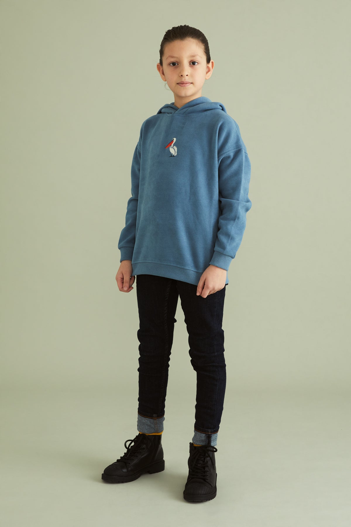 Tepeli Pelikan SuperSoft Hoodie - Açık Mavi