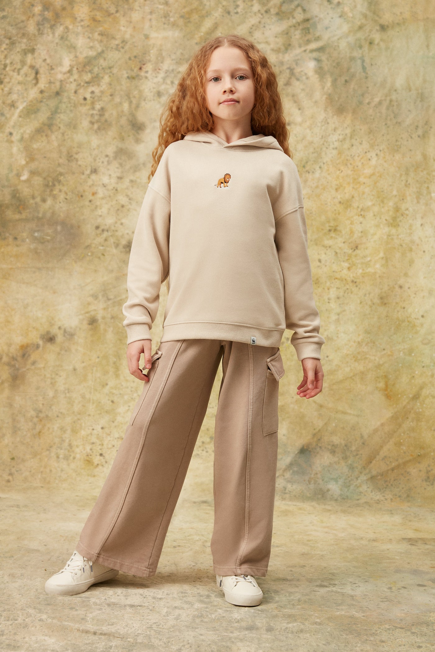 Aslan SuperSoft Çocuk Hoodie - Parşömen Bej