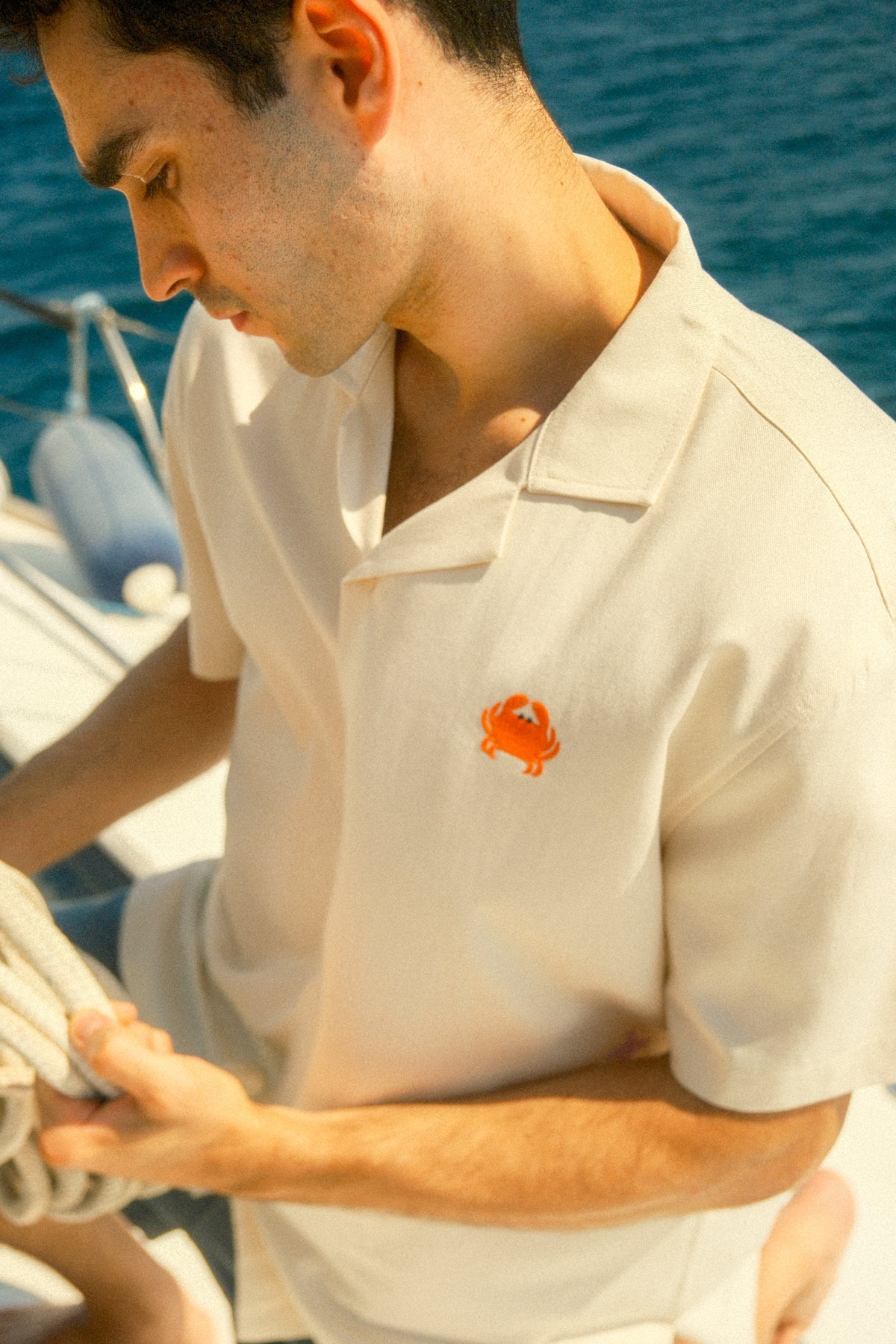 Yengeç Tencel Kısa Kol Gömlek - Ekru