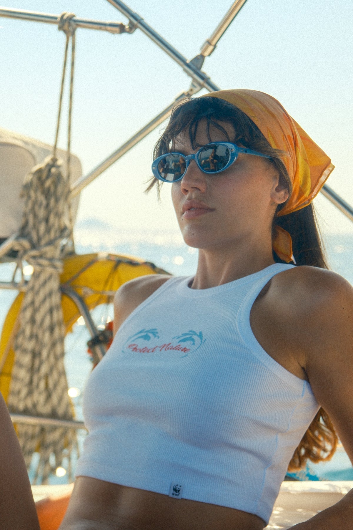 Protect Nature Ribana Halter Yaka Crop Atlet - Beyaz