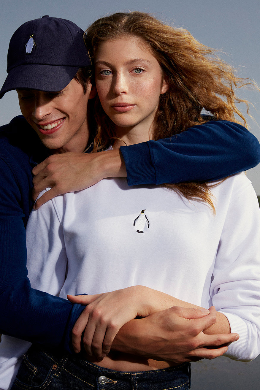 Penguen SuperSoft Crop Sweatshirt - Beyaz